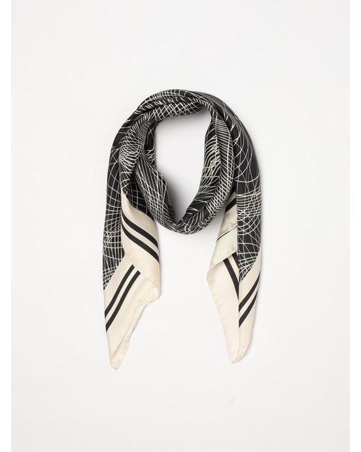 Elisabetta Franchi Gray Printed Silk Scarf