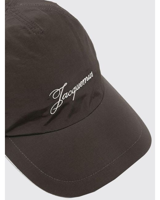 Jacquemus Brown Recycled Nylon Baseball Cap With Logo And Tie Closure