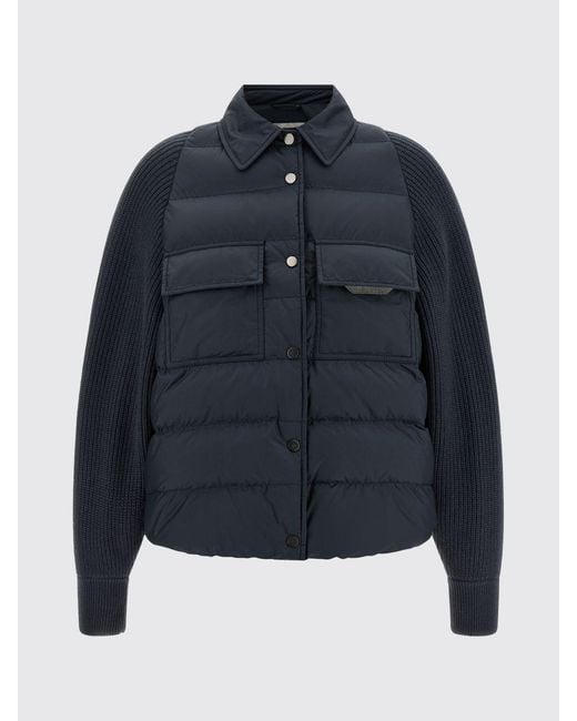 Brunello Cucinelli Blue Short Quilted Down Jacket
