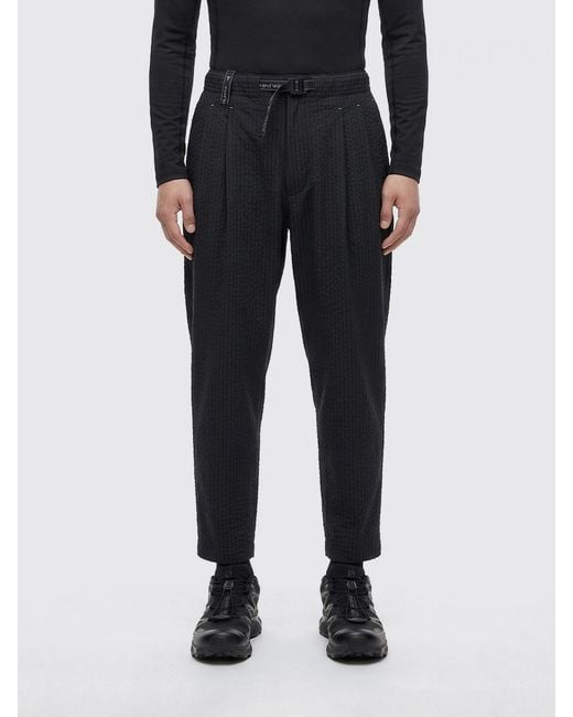 And Wander Black Cotton Blend Drawstring Trousers for men