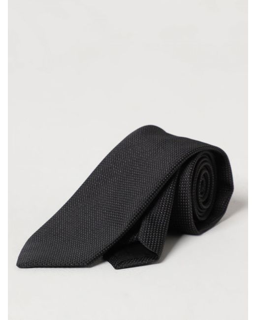 Cravatta in misto seta jacquard di Emporio Armani in Black da Uomo