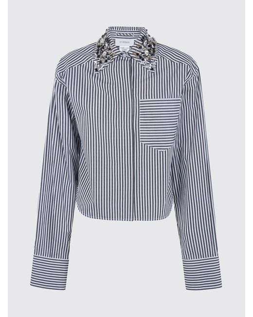 Sportmax Gray Striped Cotton Shirt