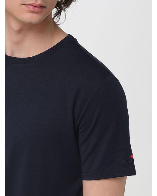 Peuterey Blue Cotton Blend Basic T-Shirt for men