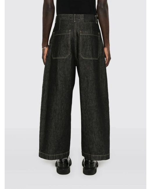 Studio Nicholson Black Wide-Leg Denim Jeans for men