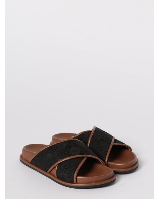 Max Mara Black Canvas And Leather Sandals