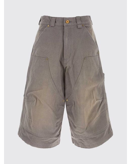 Willy Chavarria Gray Cotton Denim Shorts for men