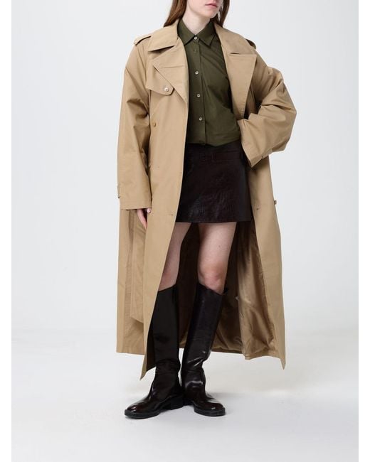 Frankie Shop Natural Cotton Blend Oversized Trench Coat