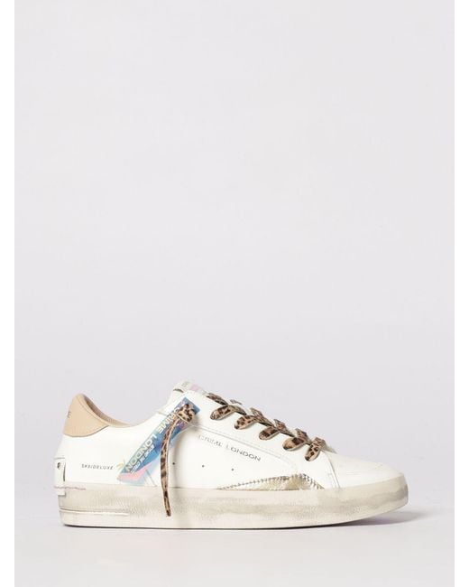 Crime London Natural Sk8 Deluxe Leather Sneakers