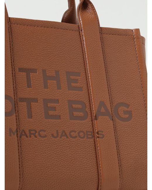 Marc Jacobs Brown The Medium Tote Bag In Grained Leather
