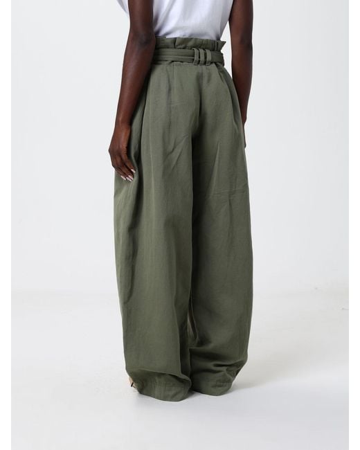 Balmain Green Wide-Leg Trousers