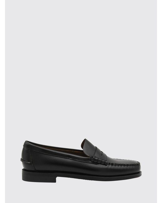 Sebago White Classic Dan Smooth Leather Penny Loafers With Leather Sole for men