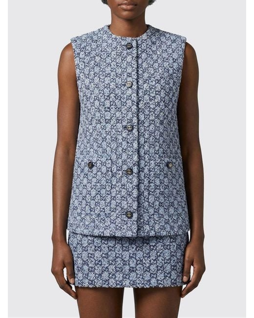 Gucci Blue Cotton Gg Vest