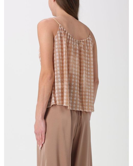 Forte_forte Brown Check Lurex Viscose Blend Top