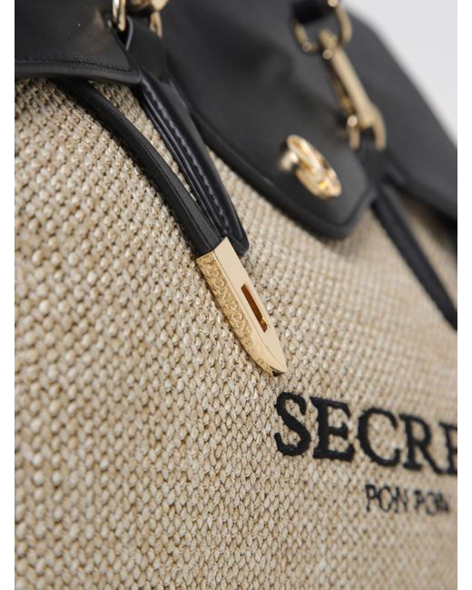 Secret Pon-pon Natural Schultertasche Damen