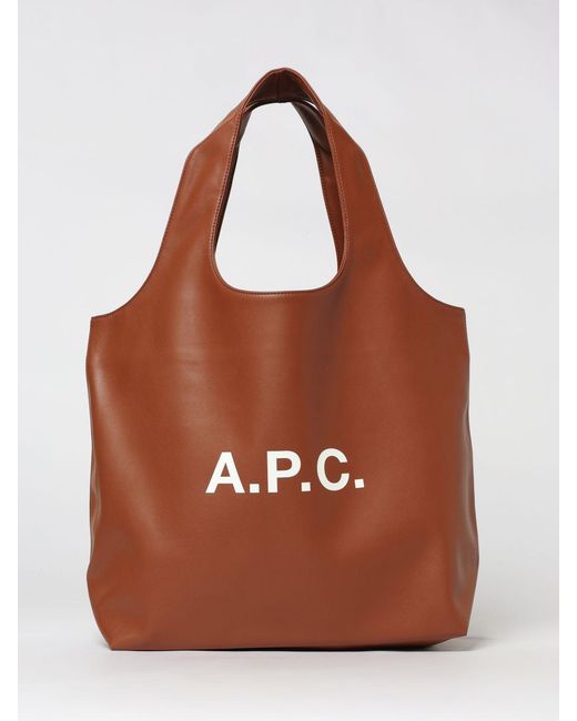 A.P.C. Brown Ninon Faux Leather Tote Bag