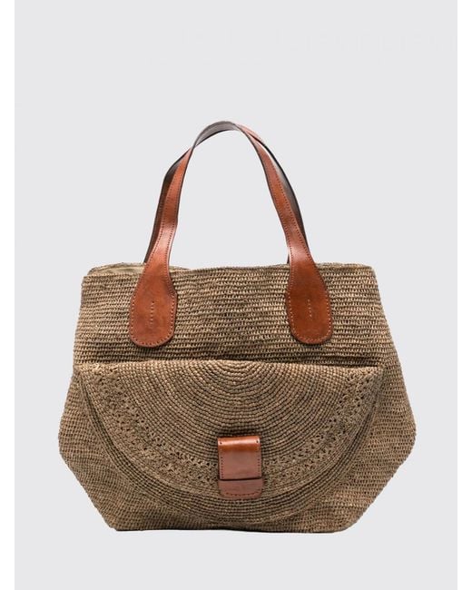 IBELIV Brown Laza Ii Raffia Tote Bag