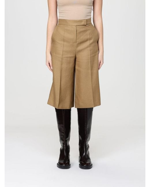 Max Mara Natural Badesse Palazzo Linen Trousers