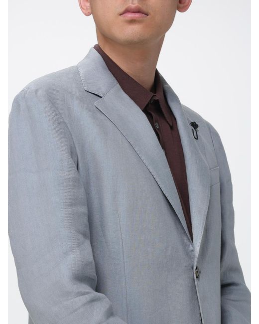 Lardini Blue Single Breasted Linen Dress for men
