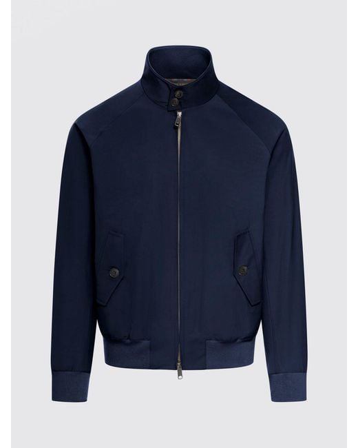 Baracuta Blue Cotton Blend Bomber Jacket for men
