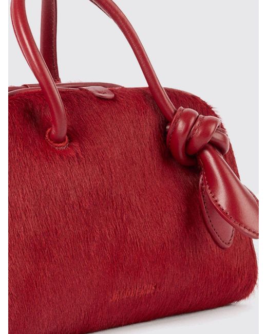 Jacquemus Red Le Petit Turismo Leather And Calf Hair Bag