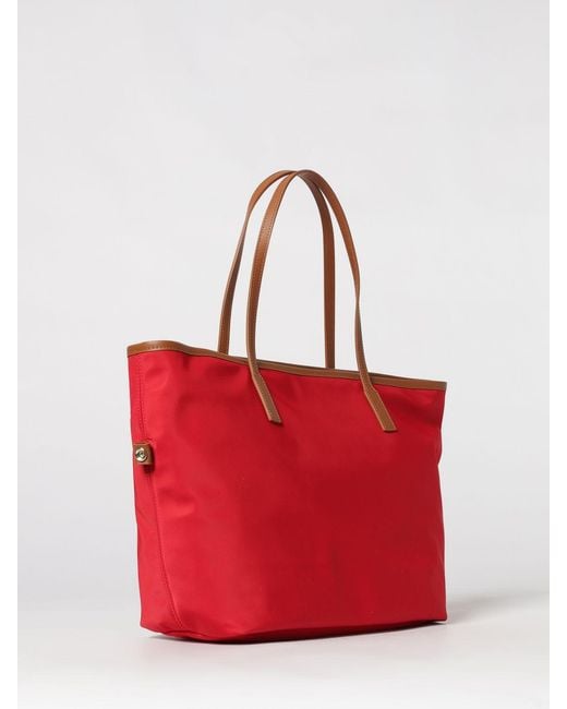 Mc2 Saint Barth Red Nylon Shoulder Bag With Logo