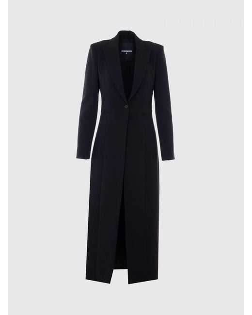 Patrizia Pepe Blue Single-Breasted Coat