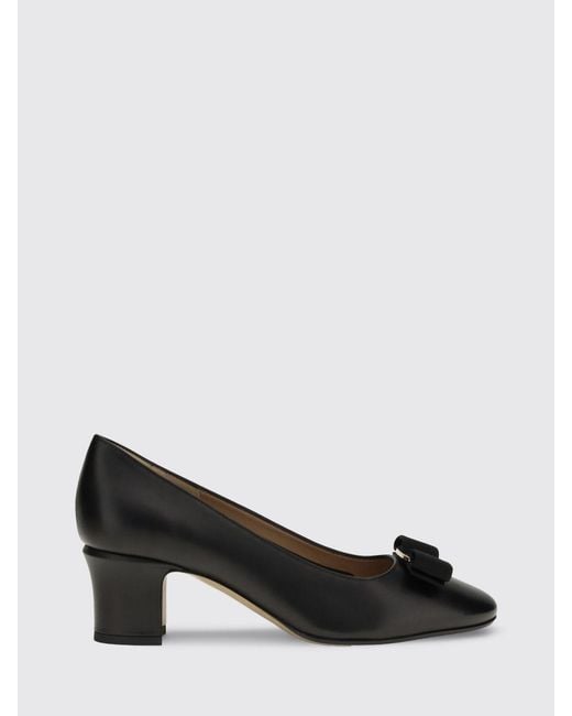 Ferragamo Black Vara Bow Leather Pumps