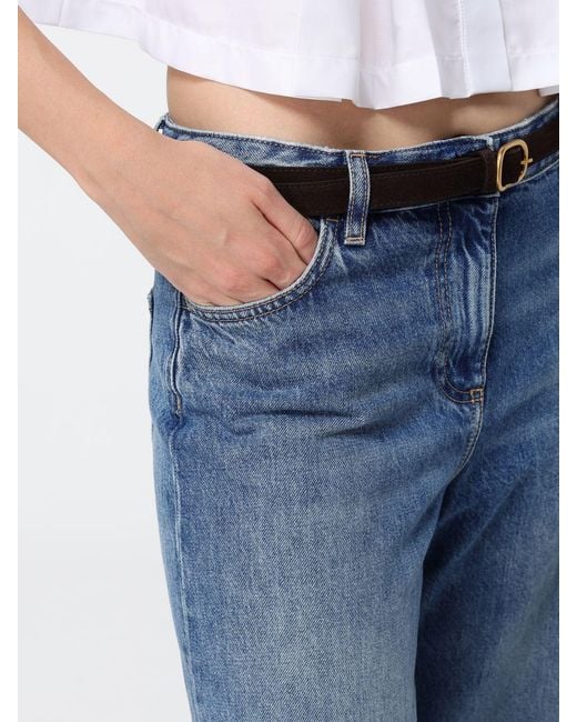 Elisabetta Franchi Blue Low-Rise Flared Jeans