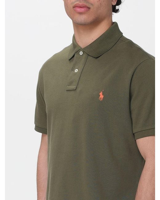Polo Ralph Lauren Green Cotton Polo Shirt With Pony Logo for men