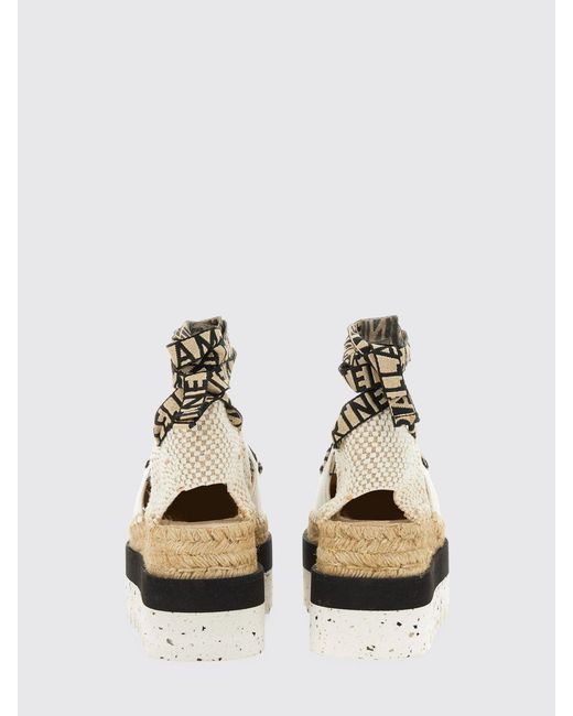 Stella McCartney Natural Gaia Organic Cotton Canvas Wedge Espadrilles