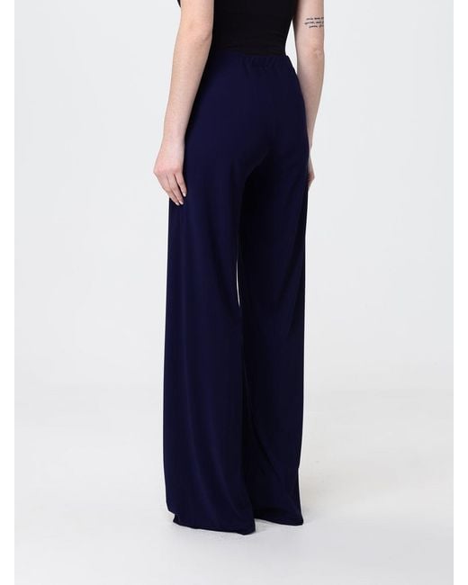 Maliparmi Blue High-Waisted Wide-Leg Jersey Pants