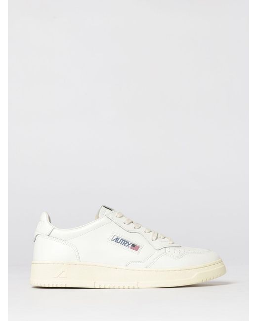 Autry White Medalist Low Leather Sneakers for men