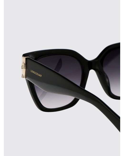 Longchamp Black Oversized Teardrop Sunglasses