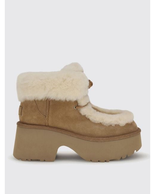 Botines Planos Mujer Ugg de color Natural