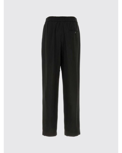 Giorgio Armani Black Viscose Wide-Leg Trousers for men