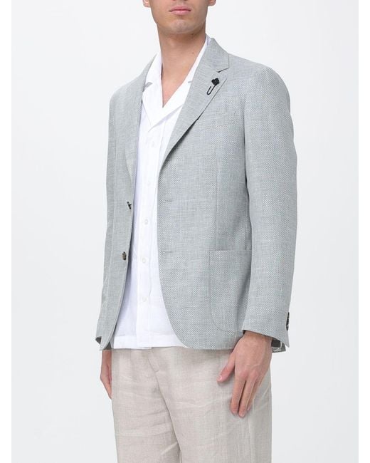 Lardini Gray Wool And Linen Blazer for men