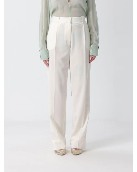 Elisabetta Franchi White High-Waisted Straight-Leg Trousers