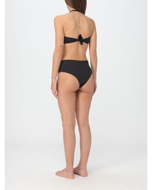 Bikini in lycra con logo di Emporio Armani in Black