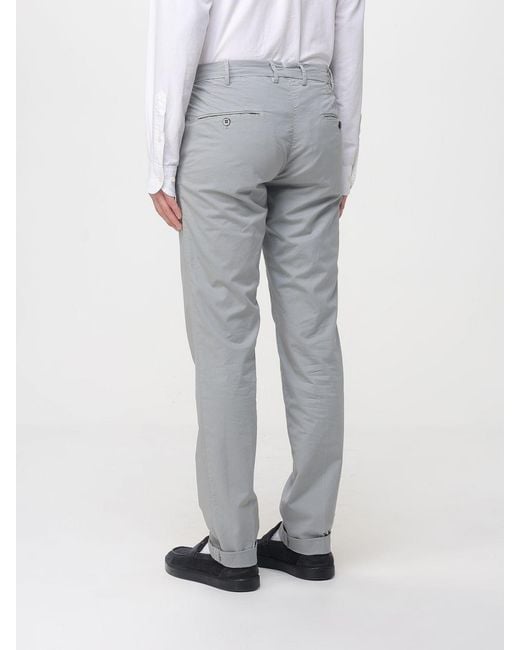 Mason's Gray Cotton Stretch Chino Trousers for men