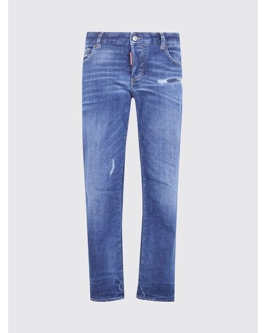 Vaqueros Slim Fit De Denim Desgastado DSquared² de color Blue