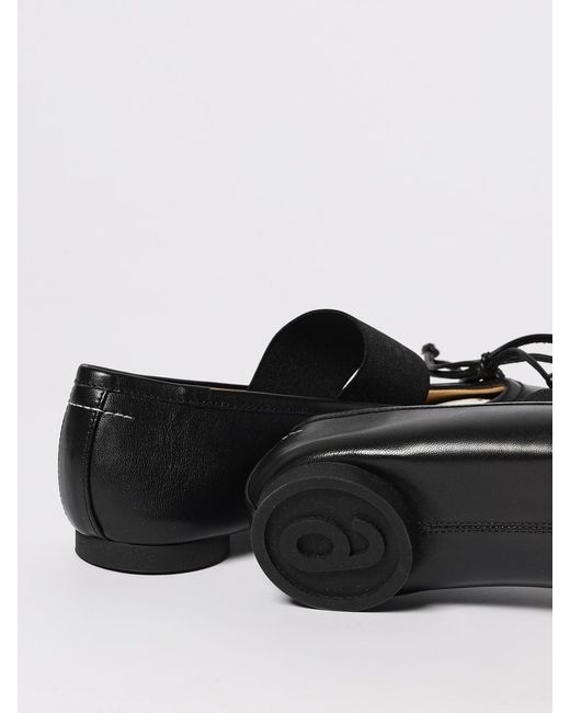 MM6 by Maison Margiela Black Anatomic Tabi Leather Ballerinas