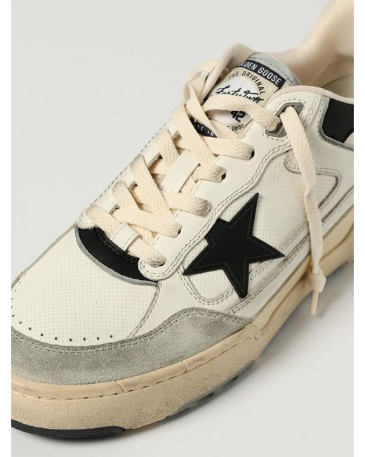 Golden Goose Deluxe Brand Natural Forty 2 Used Leather And Mesh Sneakers for men