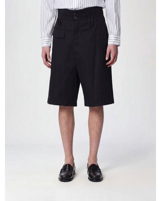 NAMACHEKO Black High-Waisted Tailored Cotton Shorts With Belt Loops for men