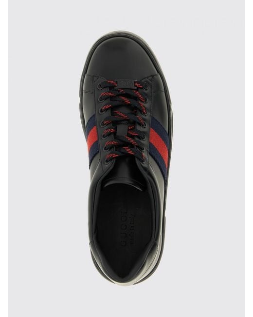 Gucci Black Ace Leather Sneakers for men