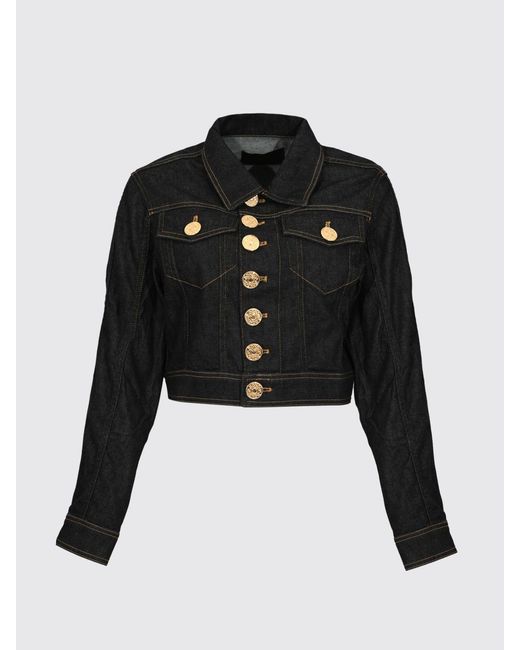 Dondup Black Crop Denim Jacket