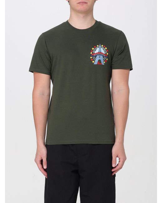 T-shirt in cotone con stampa logo di KENZO in Green da Uomo