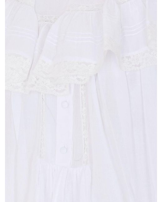 Chloé White ChloÉ Cotton Shirt With Ruffles