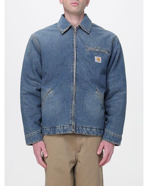 Carhartt Blue Bradenton Denim Jacket With Logo for men