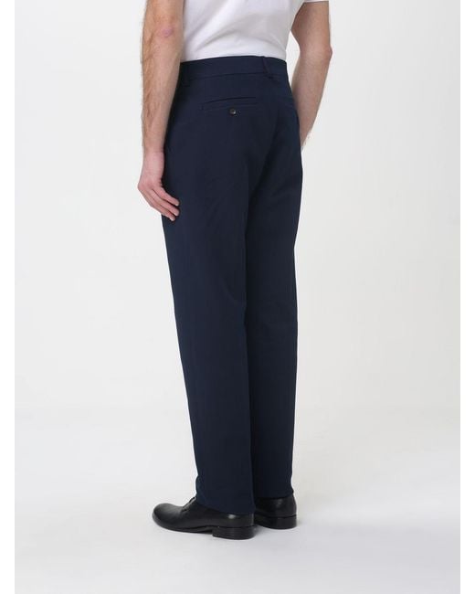Ferragamo Blue Cotton And Cashmere Tailored Trousers for men
