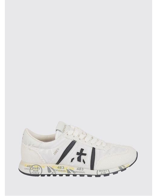 Premiata White Lucy Cotton Twill And Nylon Sneakers